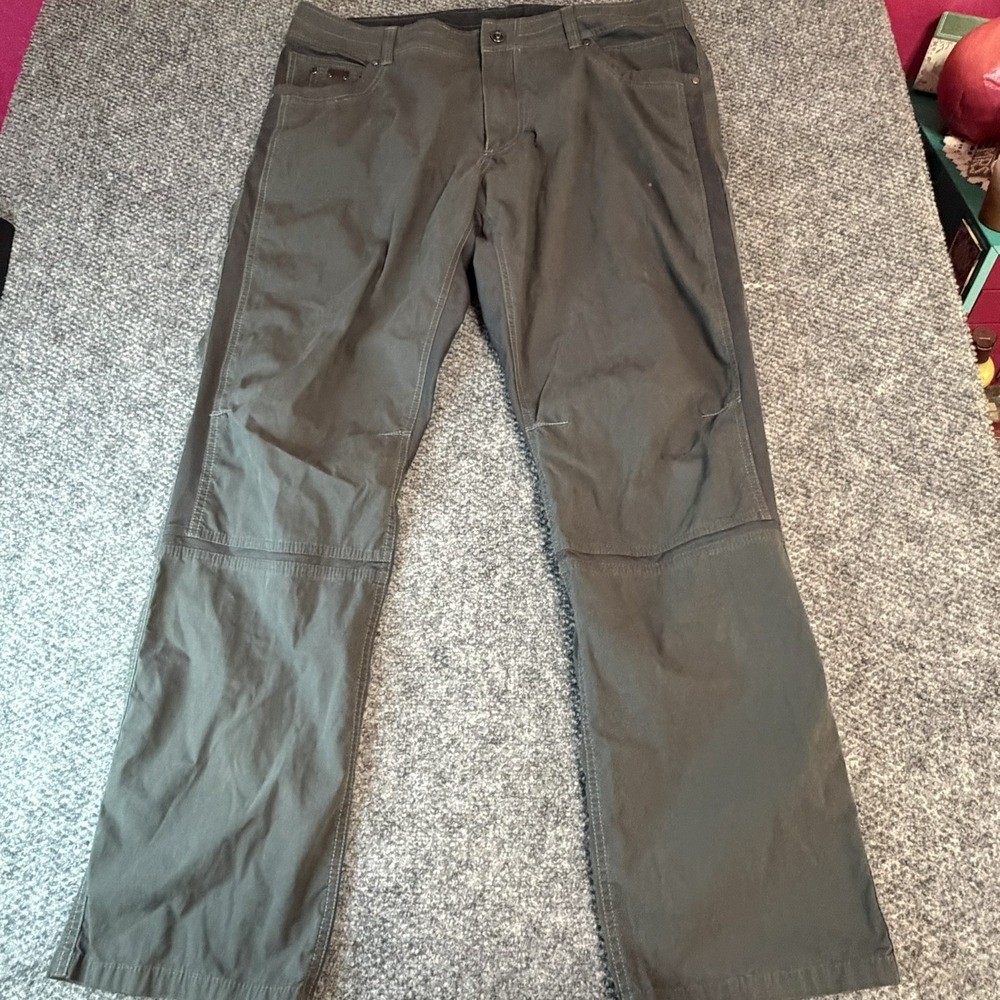 Men's 38x32 Kuhl Radikl Pants Gray Hiking Straight Leg Stretch Outdoor Casual